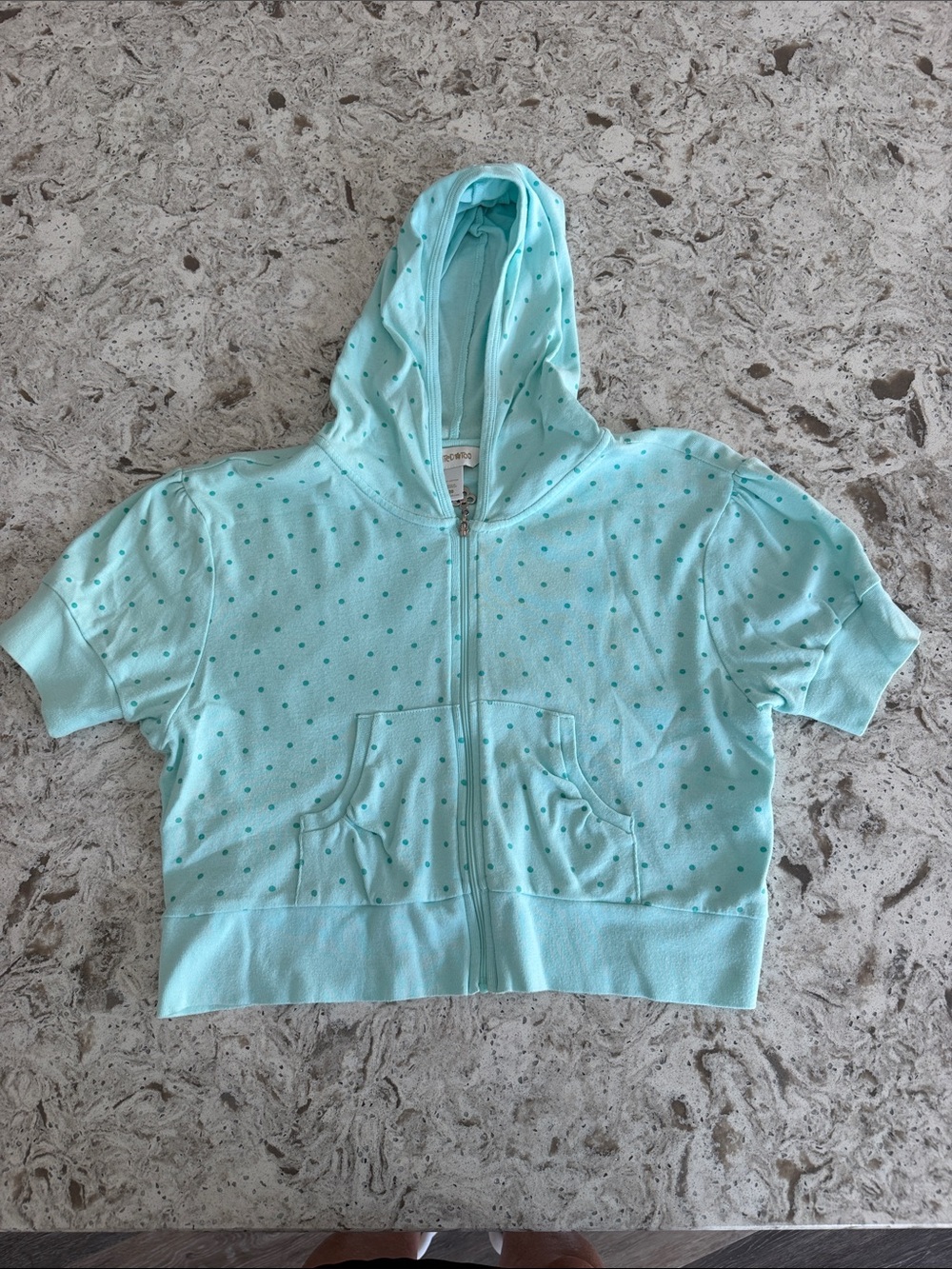 Limited Too Pink Polka Dot Hooded Zip Sweatshirt